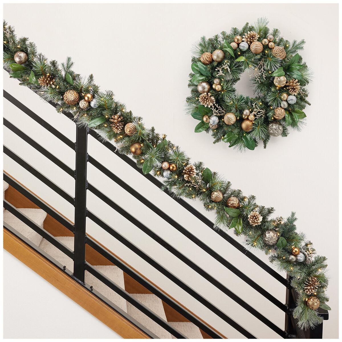 Pre-Lit Decorated Garland 2.7M