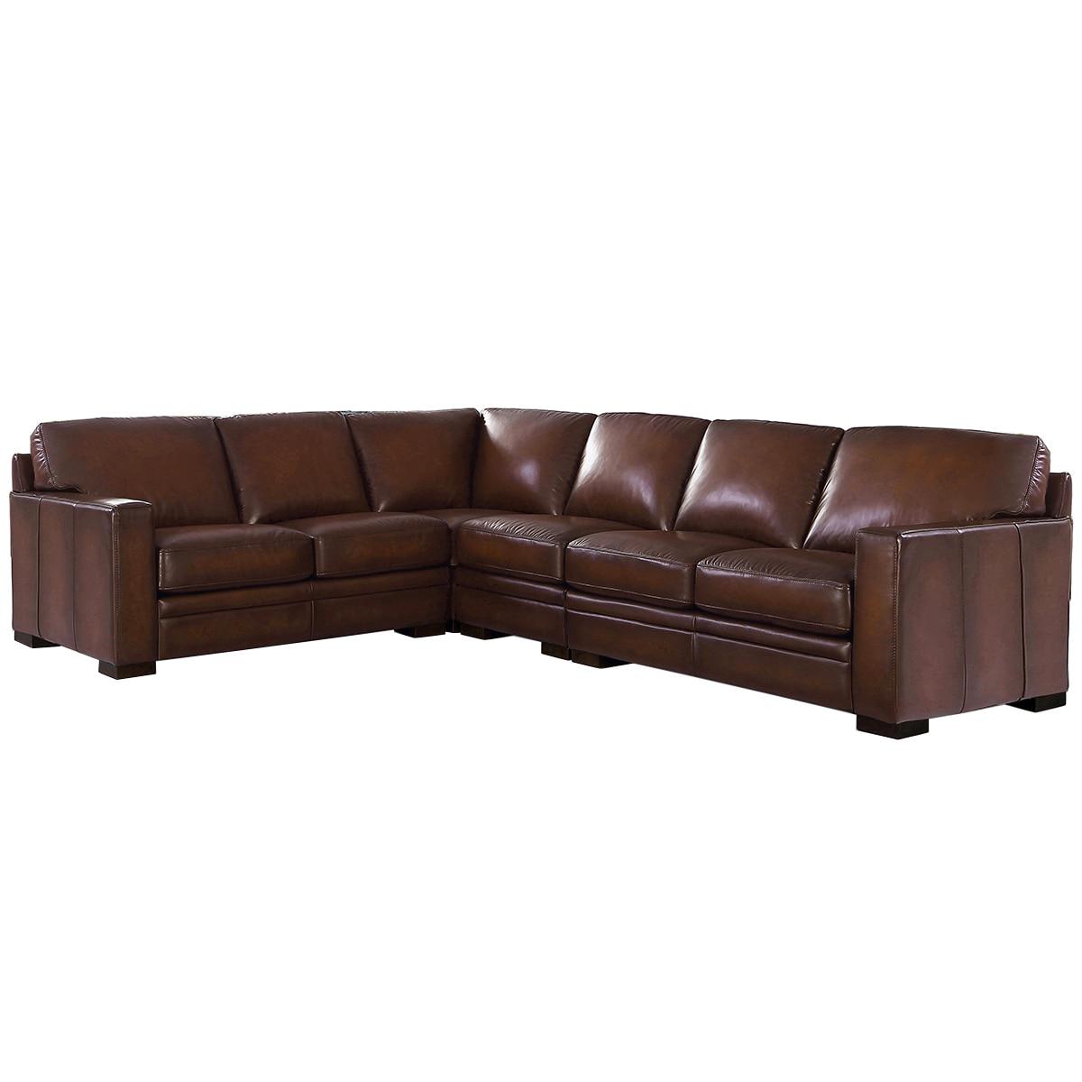 Prospera Home Luca Leather Sectional Grey