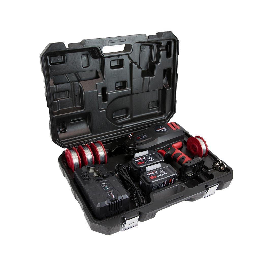 RAPIDTOOL 18V Brushless 2 X 4.0Ah 40mm Rebar Tying Tool Kit RT-40A