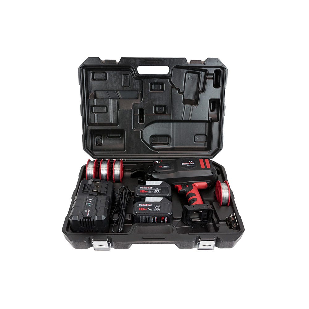 RAPIDTOOL 18V Brushless 2 X 4.0Ah 40mm Rebar Tying Tool Kit RT-40A
