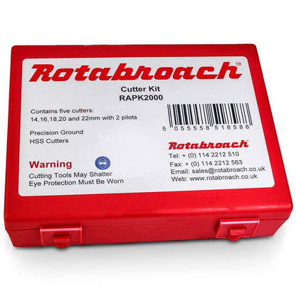 ROTABROACH 14-22mm HSS Annular Cutter Set - M2AL RAPTOR - 5 Piece