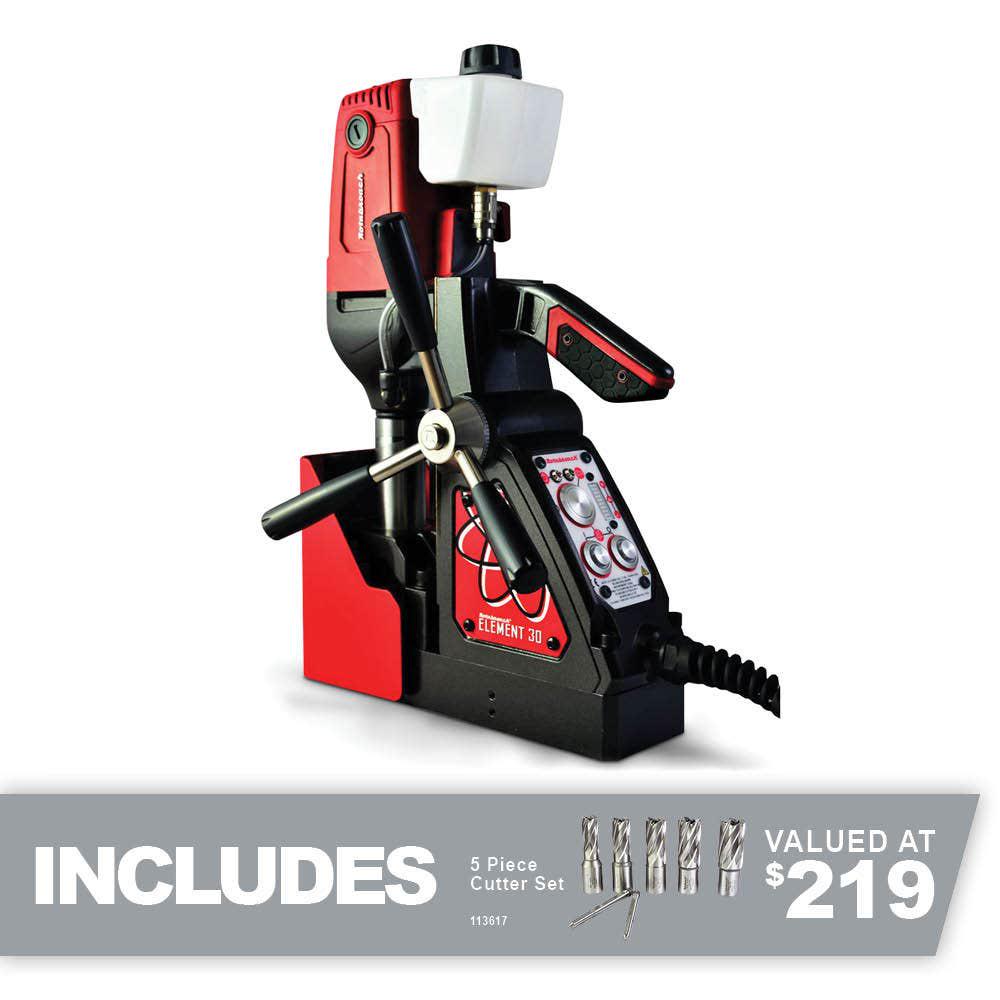 ROTABROACH 850W Magnetic Drill with 5 Piece Cutter Set - ELEMENT303C
