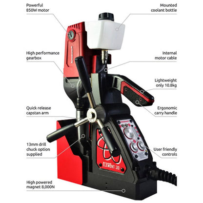 ROTABROACH 850W Magnetic Drill with 5 Piece Cutter Set - ELEMENT303C