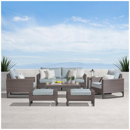 RST Brands Milea Outdoor Seating 7 Piece Set Blue