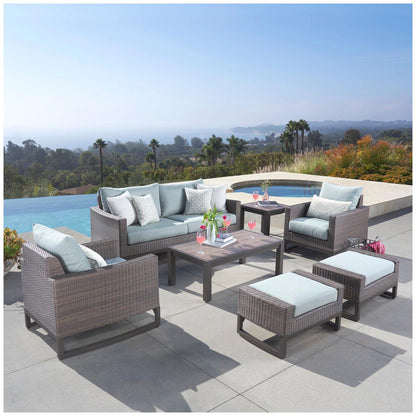 RST Brands Milea Outdoor Seating 7 Piece Set Blue