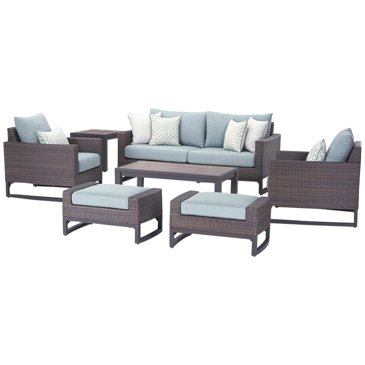 RST Brands Milea Outdoor Seating 7 Piece Set Blue