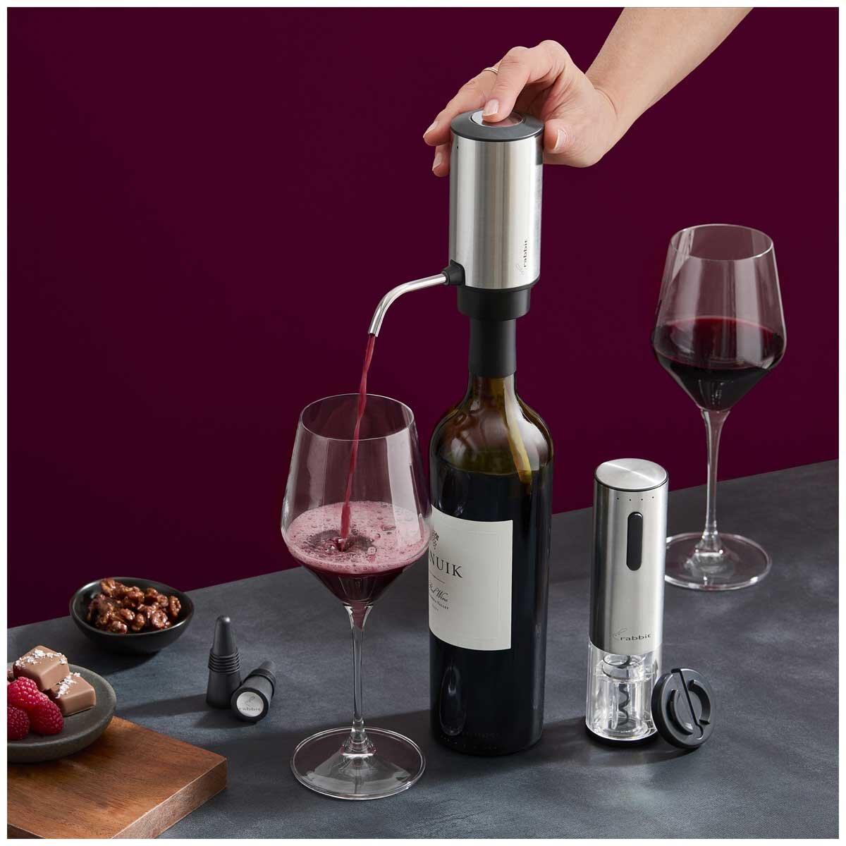 Rabbit Electric Corkscrew And Wine Aerator 5 Piece Set