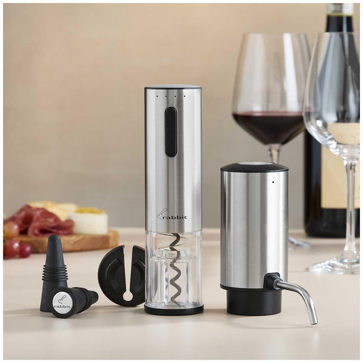 Rabbit Electric Corkscrew And Wine Aerator 5 Piece Set