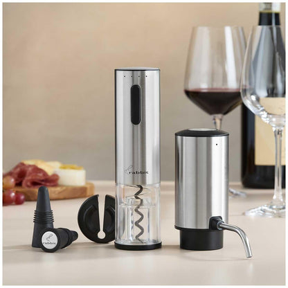 Rabbit Electric Corkscrew And Wine Aerator 5 Piece Set