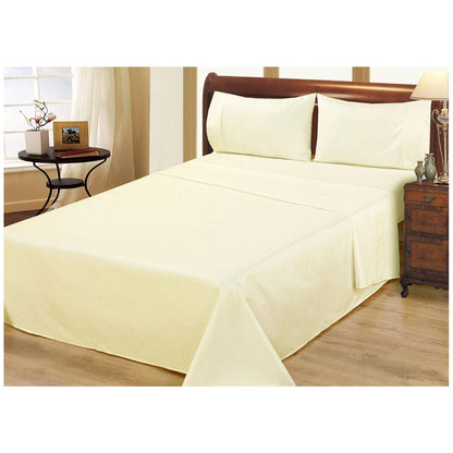 Ramesses 1000 Thread Count Pima Cotton Narrow Stripe Queen Sheet Set Ice Blue