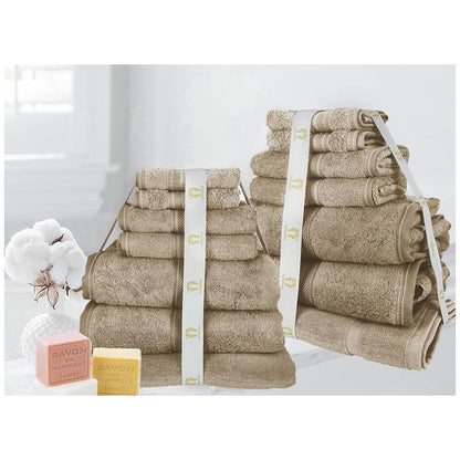 Ramesses 100% Cotton Towel Soft Pink 14 Piece Set