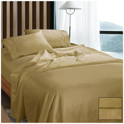 Ramesses 1100 Thread Count Cotton Sateen King Sheet Set Doeskin