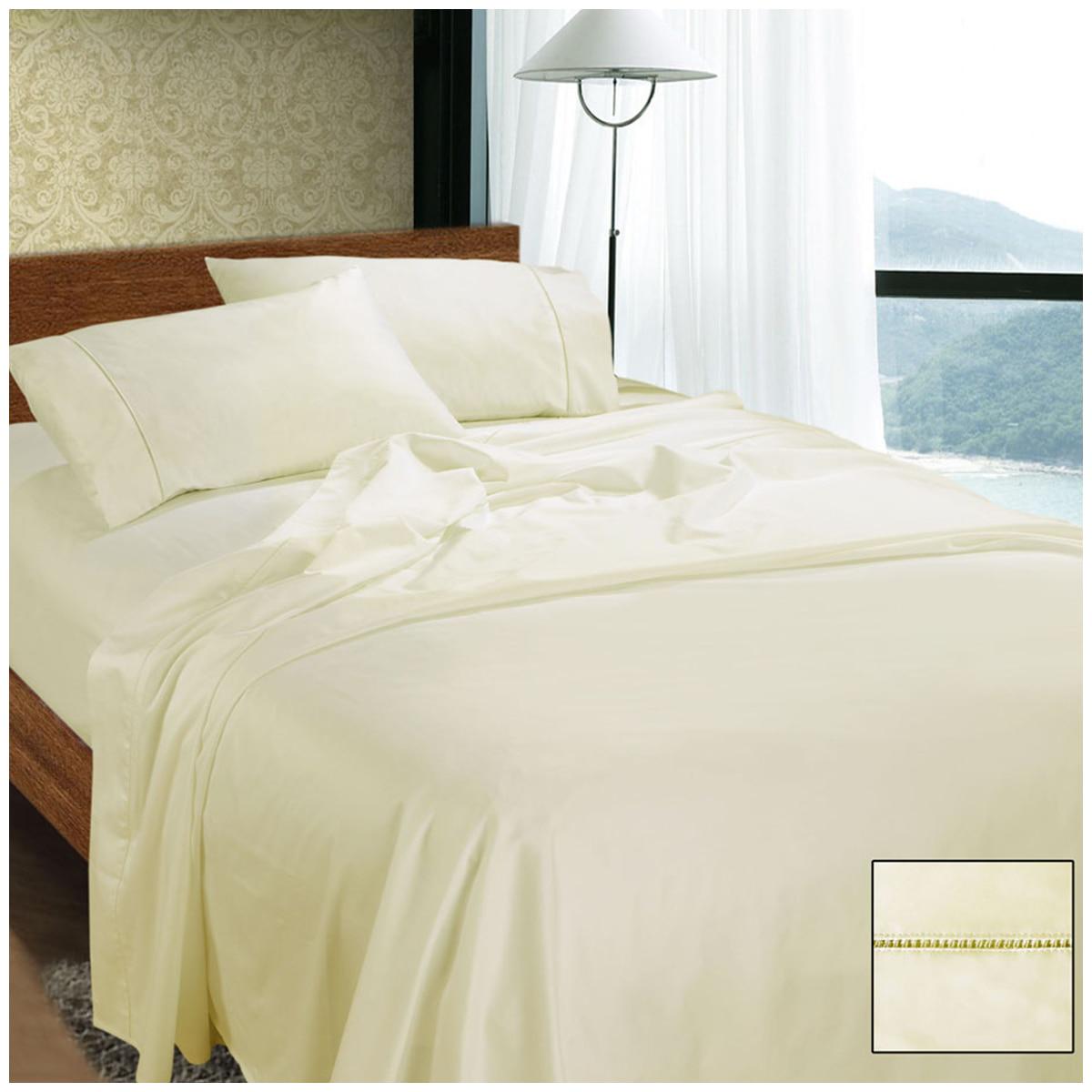 Ramesses 1200 Thread Count Queen Sheet Set White