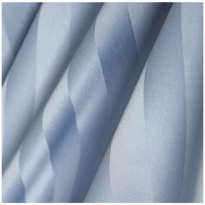Ramesses 1200 Thread Count Cotton Sateen Stripe Queen Quilt Cover Set Ice Blue