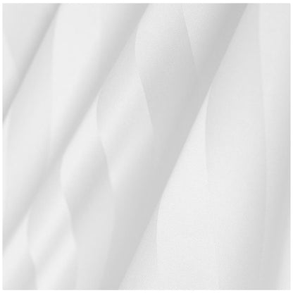 Ramesses 1200 Thread Count Cotton Sateen Stripe Queen Quilt Cover Set White