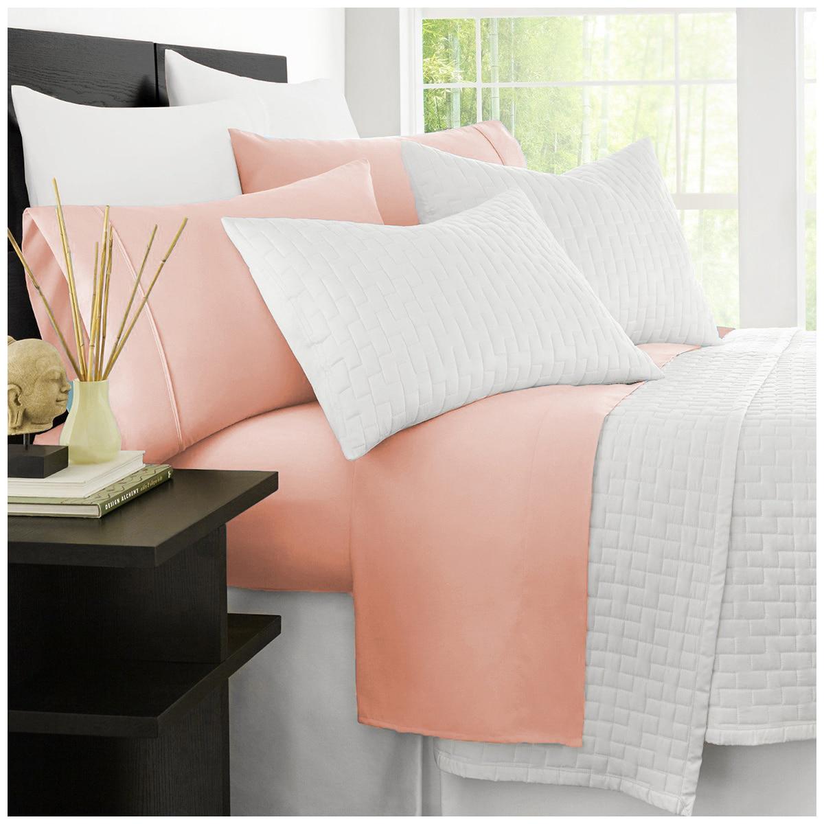 Ramesses 2000 Thread Count Bamboo Single Sheet Set Silver