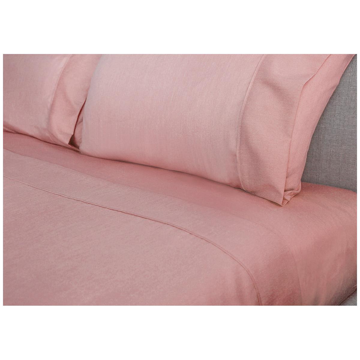 Ramesses 2000 Thread Count Bamboo Queen Sheet Set Tea Rose