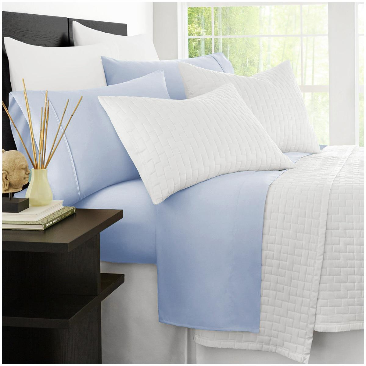 Ramesses 2000 Thread Count Bamboo Single Sheet Set Silver
