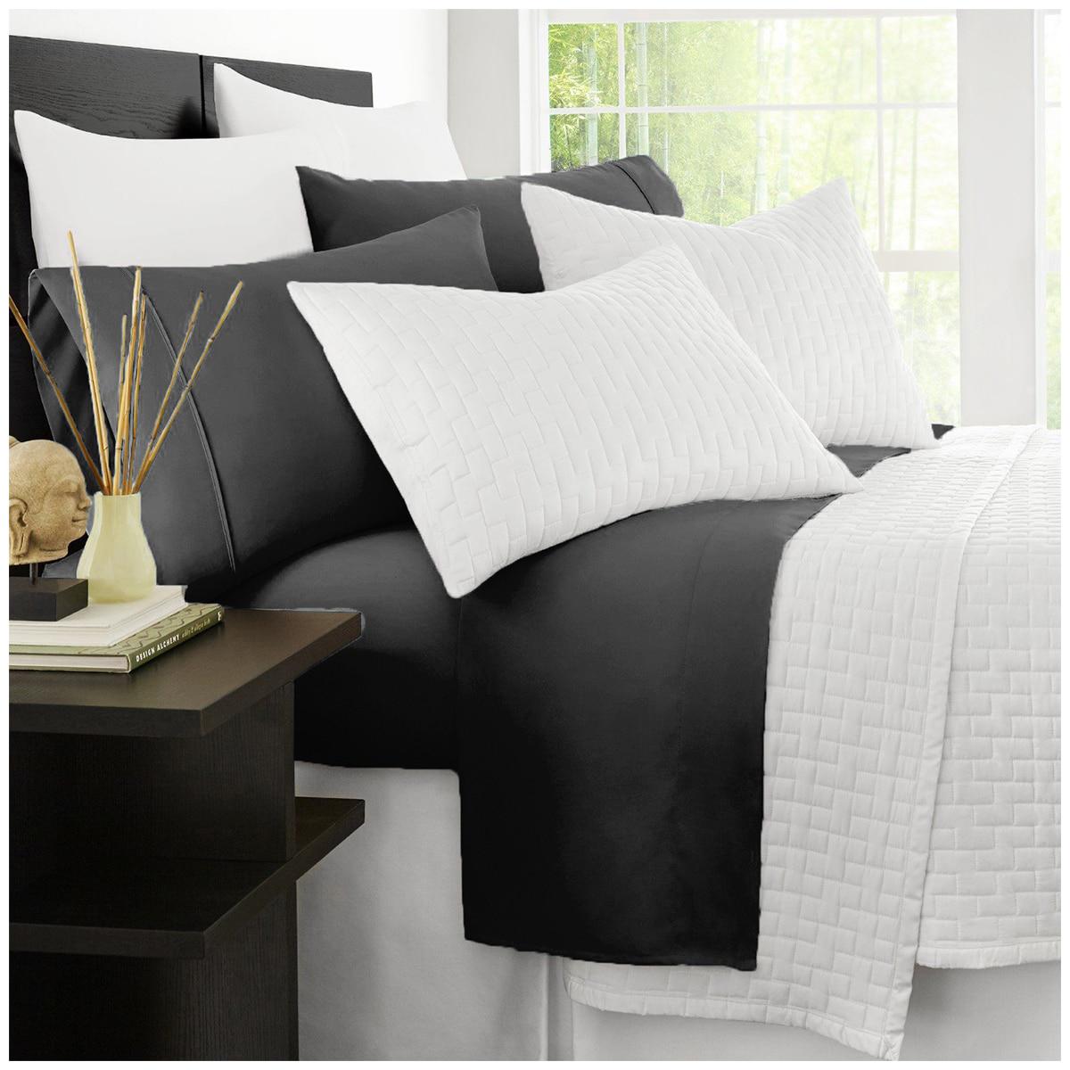 Ramesses 2000 Thread Count Bamboo Single Sheet Set Silver