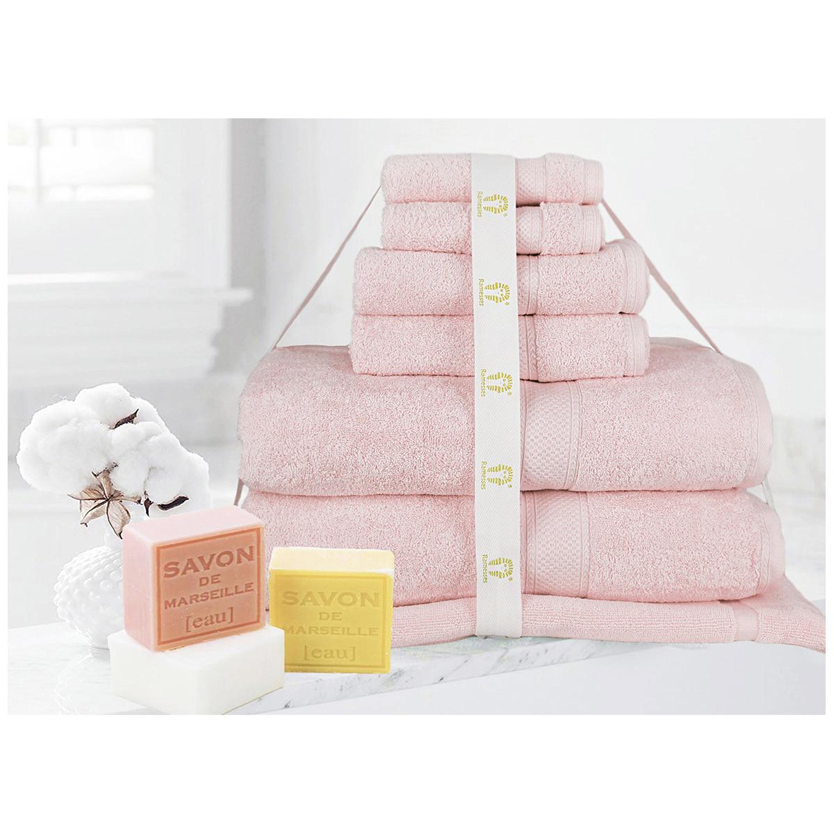 Ramesses Cotton Bath Sheet Set 7 Piece Aubergine
