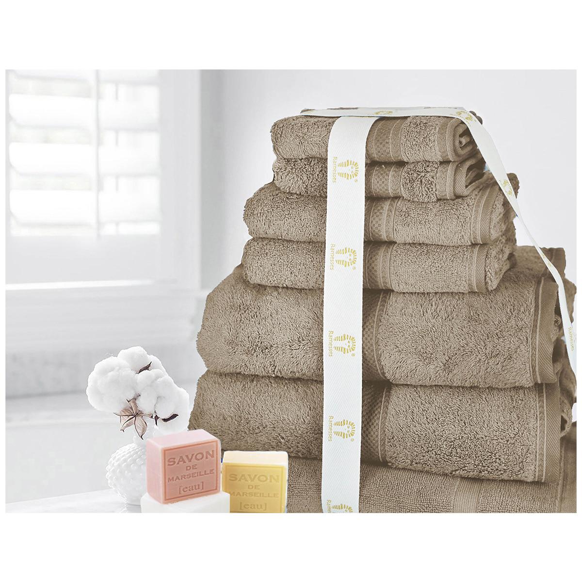 Ramesses Cotton Bath Sheet Set 7 Piece Aubergine
