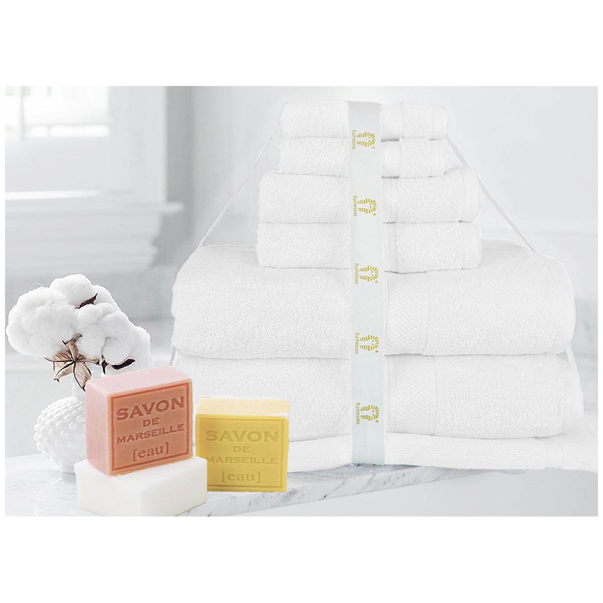 Ramesses Cotton Bath Sheet Set 7 Piece Aubergine