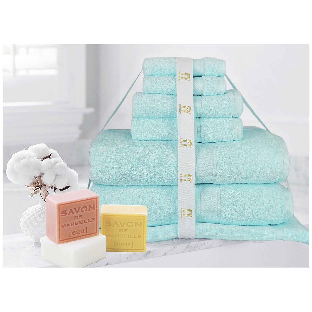 Ramesses Cotton Bath Sheet Set 7 Piece Latte