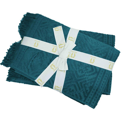 Ramesses Jacquard Velour Cotton Bath Towel Silver 2 Pack