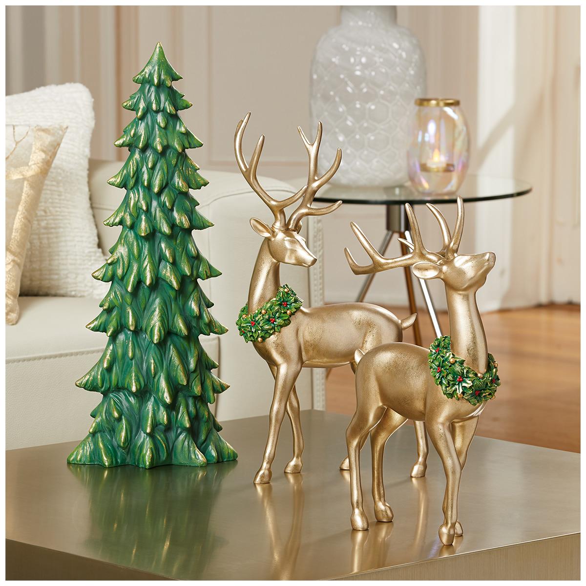 Reindeer with Tree Christmas Decoration