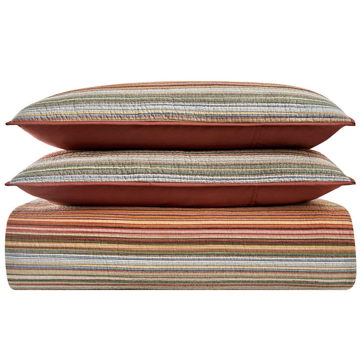 Retro Chic Queen Quilt 3 Piece Set Spice Multi