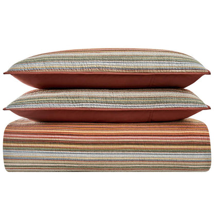 Retro Chic Queen Quilt 3 Piece Set Spice Multi