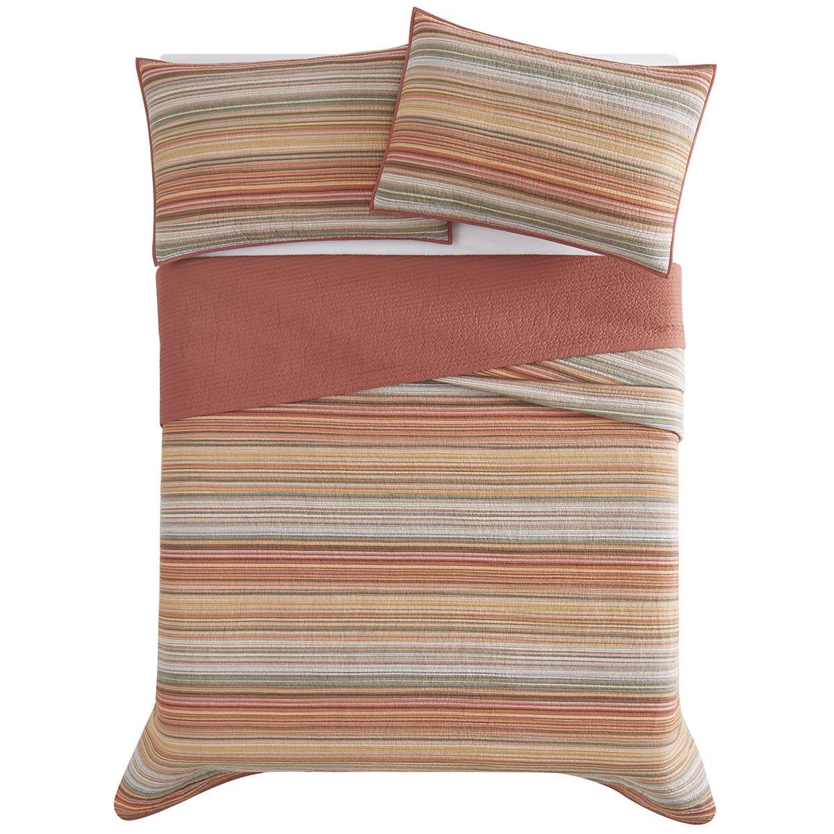 Retro Chic Queen Quilt 3 Piece Set Spice Multi