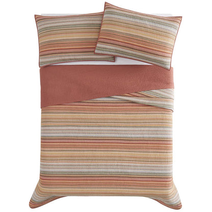 Retro Chic Queen Quilt 3 Piece Set Spice Multi