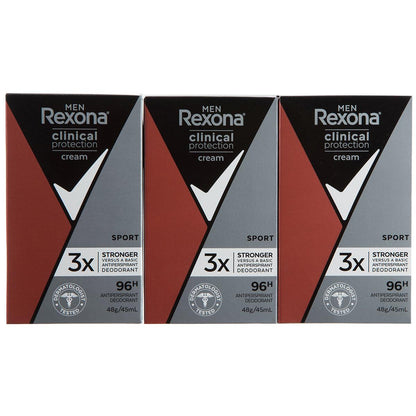 Rexona Women Clinical Protection Antiperspirant Cream Summer Strength 3x 45ml