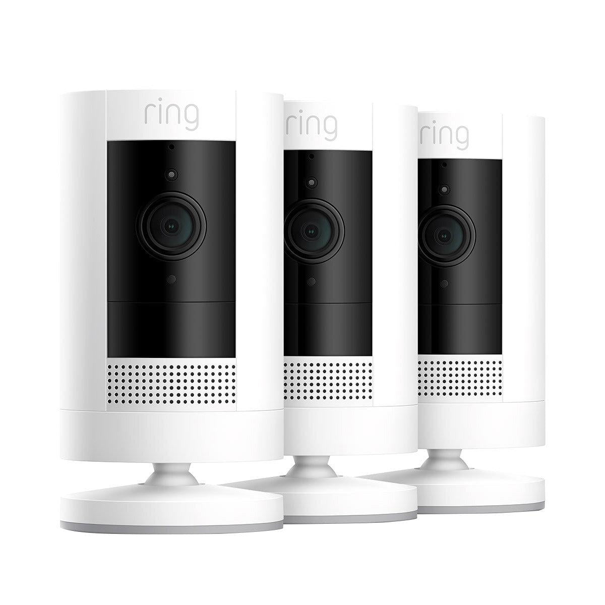 Ring Stick Up Cam Battery 3 Pack (White) + Spotlight Cam Plus Battery (White)