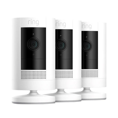 Ring Stick Up Cam Battery 3 Pack (White) + Spotlight Cam Plus Battery (White)