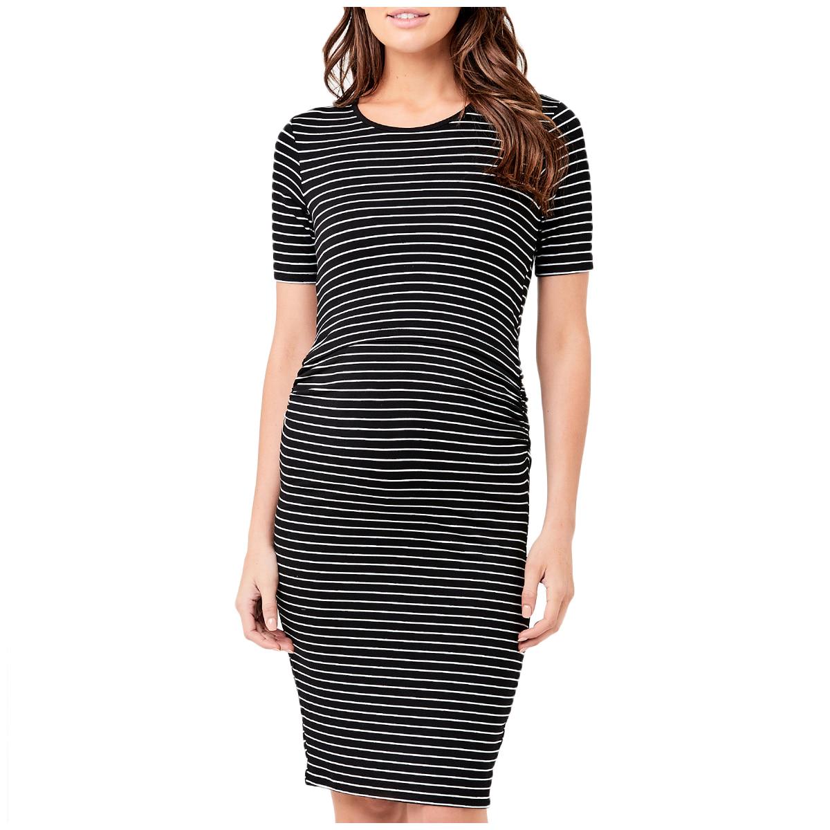 Ripe Maternity Mia Women's Short Sleeve Nursing Dress BkFlint