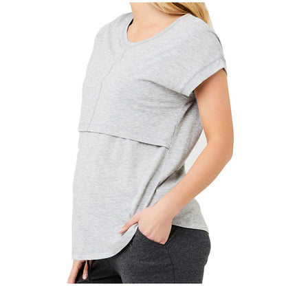 Ripe Maternity Women's Richie Nursing Tee Grey Marle