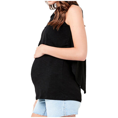 Ripe Maternity Women's Summer Swing Back Nursing Tank Black