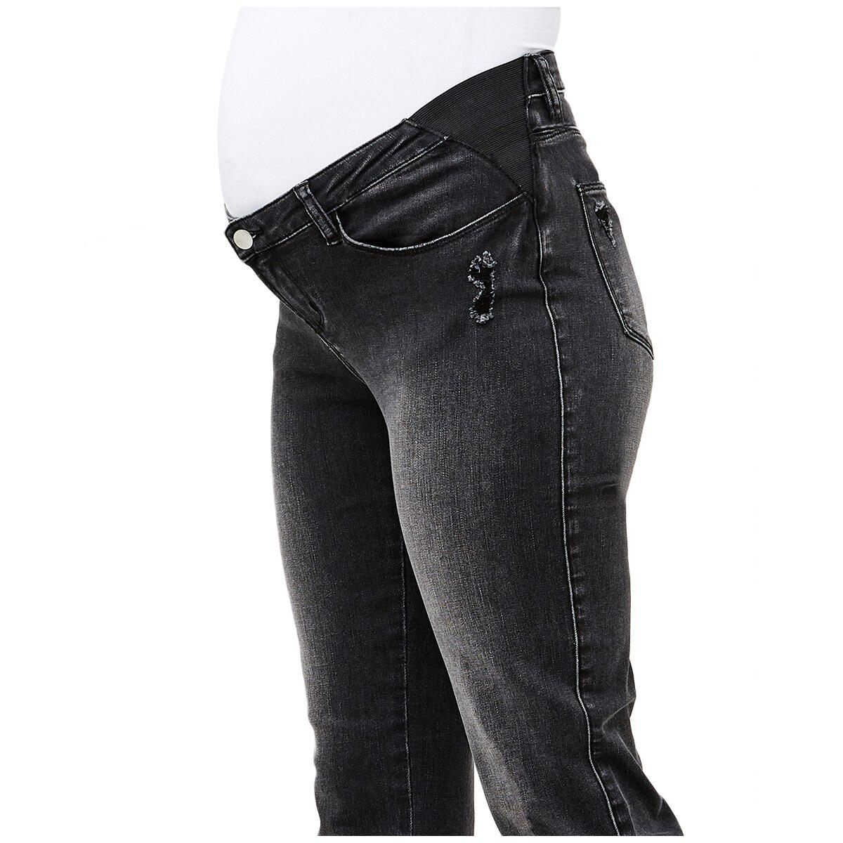 Ripe Maternity Women's Dylan Distressed Jeans Black