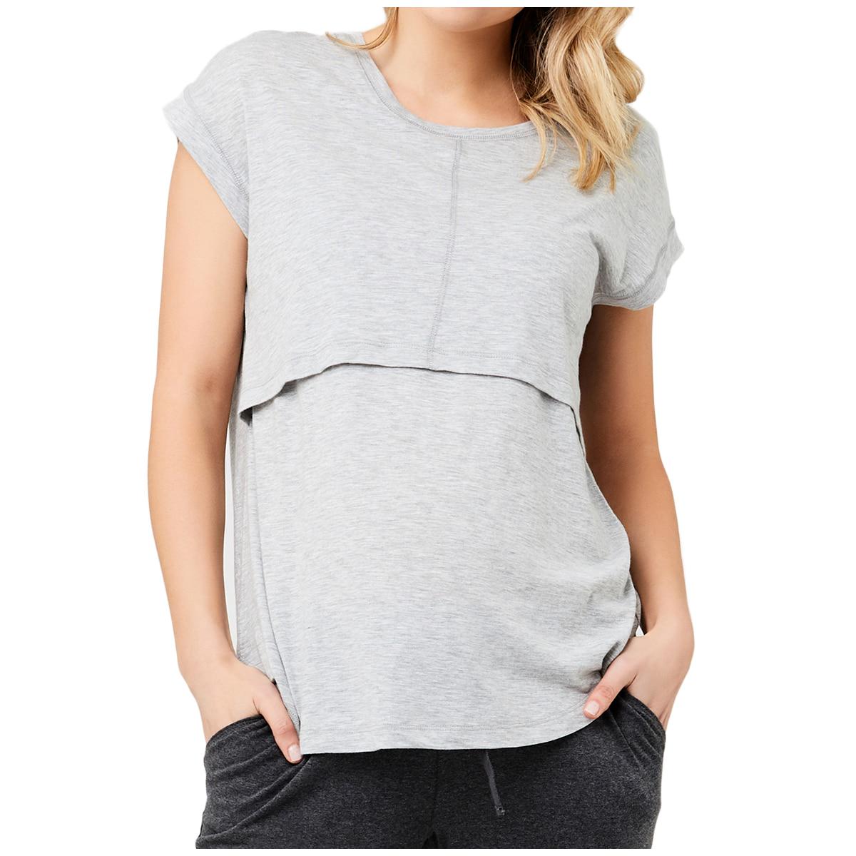 Ripe Maternity Women's Richie Nursing Tee Grey Marle