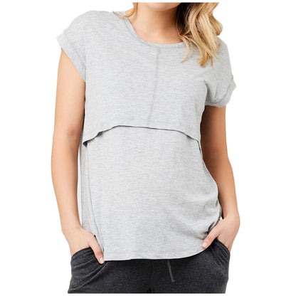 Ripe Maternity Women's Richie Nursing Tee Grey Marle
