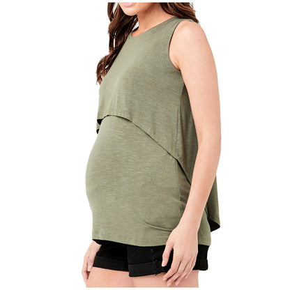 Ripe Maternity Women's Summer Swing Back Nursing Tank Olive