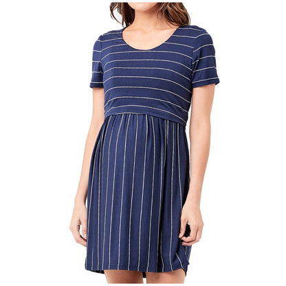Ripe Maternity Women's Crop Top Nursing Dress Indigo/White