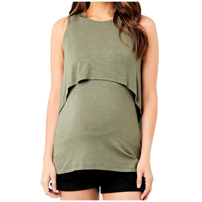 Ripe Maternity Women's Summer Swing Back Nursing Tank Olive