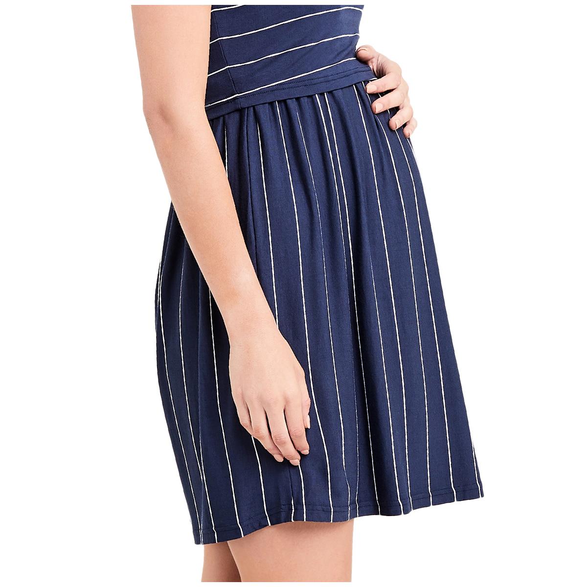 Ripe Maternity Women's Crop Top Nursing Dress Indigo/White