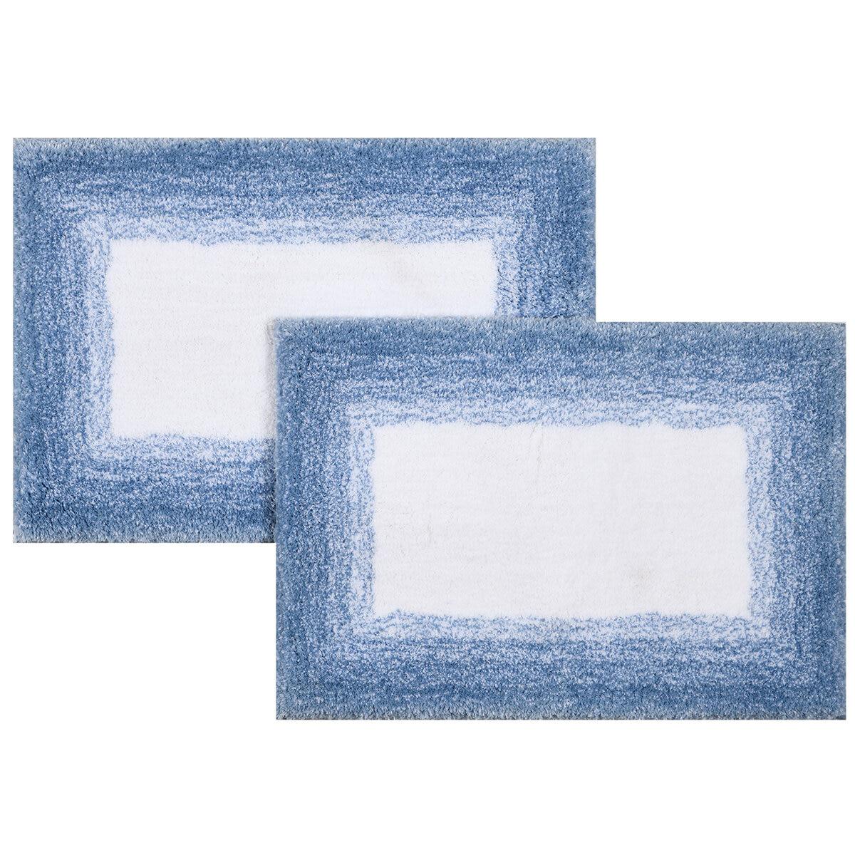 Riviera Homes Bath Mat 2 Pack Silver