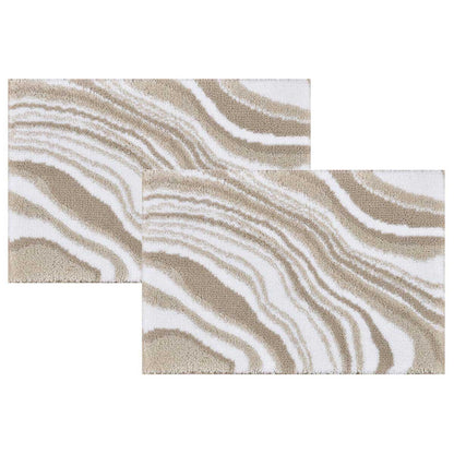 Riviera Homes Marble Print Bath Mat 2 Pack 40 x 60cm Blue