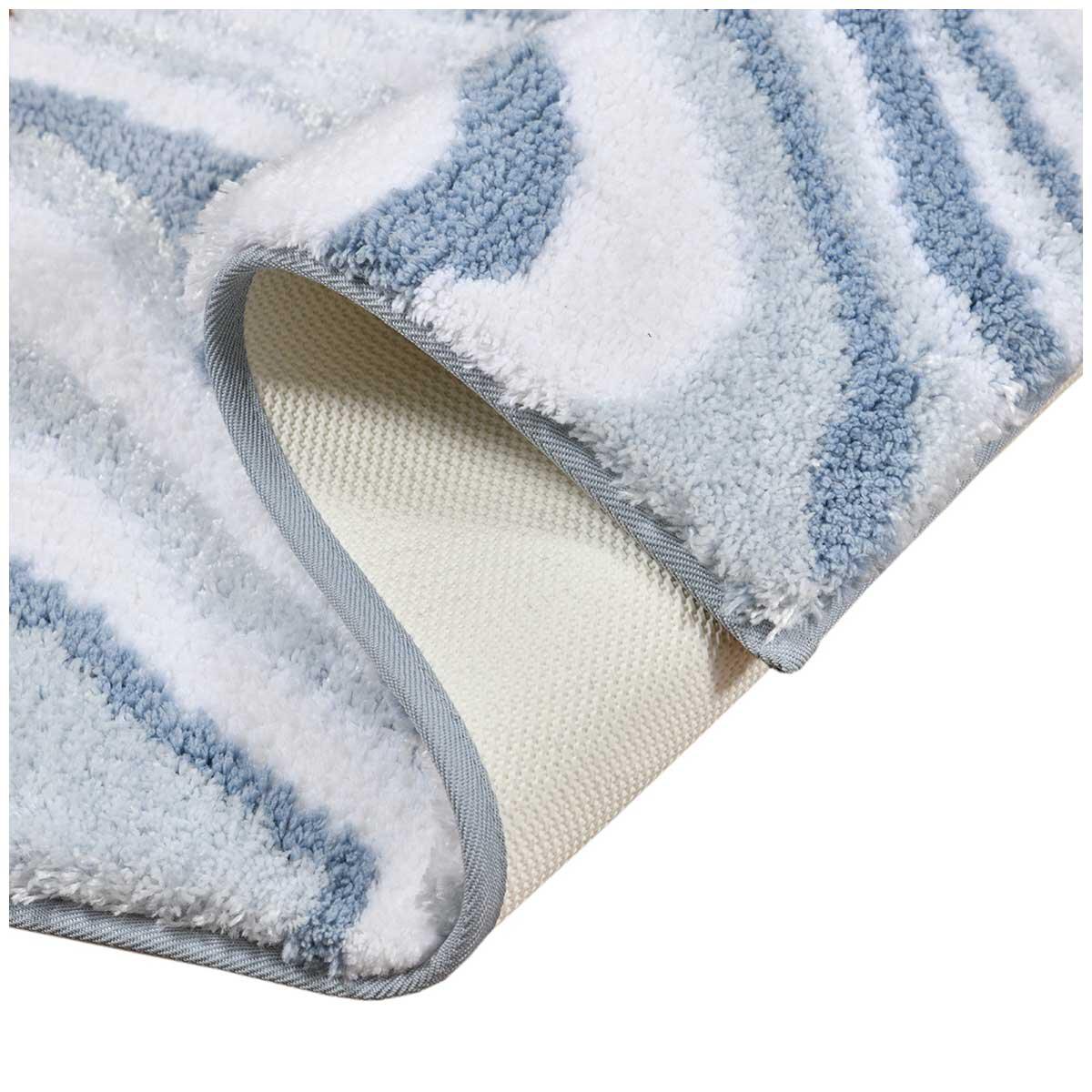 Riviera Homes Marble Print Bath Mat 2 Pack 40 x 60cm Blue