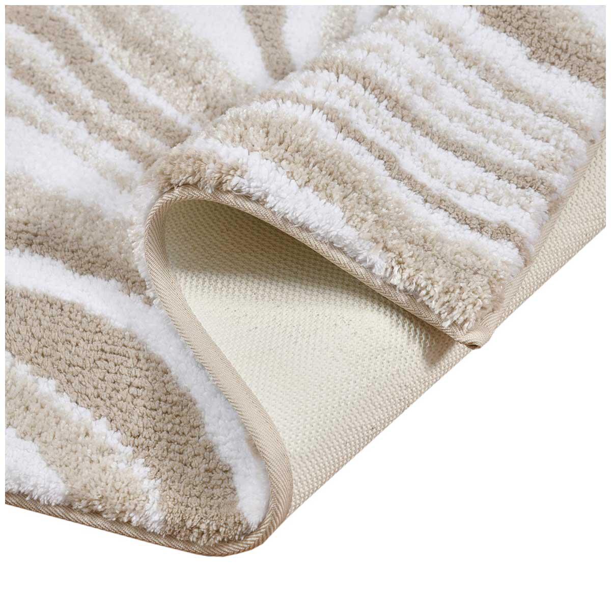 Riviera Homes Marble Print Bath Mat 2 Pack 40 x 60cm Taupe